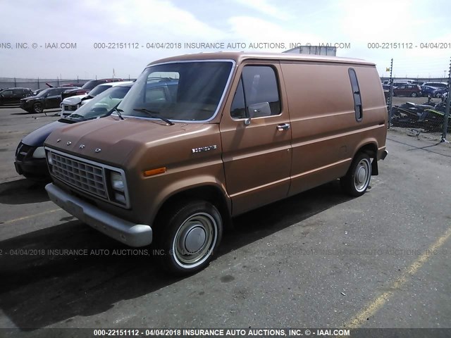 1FTDE04EXCHB31919 - 1982 FORD ECONOLINE E100 VAN BROWN photo 2