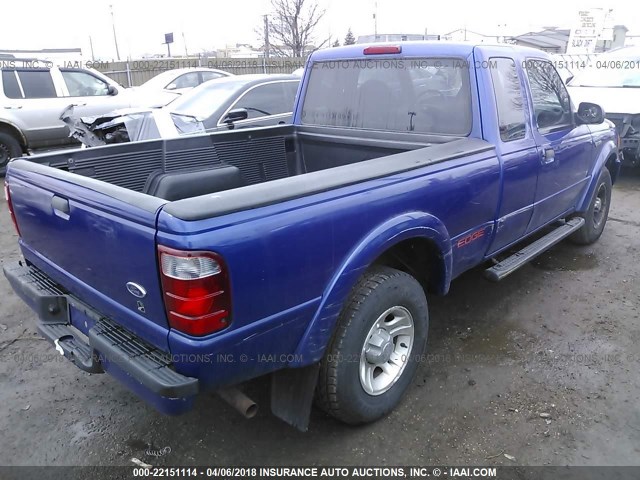 1FTYR44V93PB47063 - 2003 FORD RANGER SUPER CAB BLUE photo 4