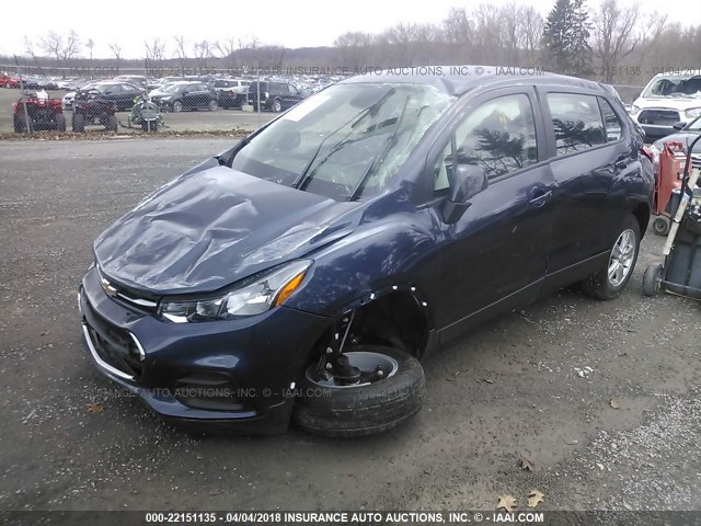 3GNCJNSB7JL173533 - 2018 CHEVROLET TRAX LS BLUE photo 2