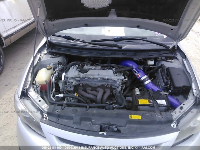 JTKJF5C70D3046319 - 2013 TOYOTA SCION TC 银色 照片 10