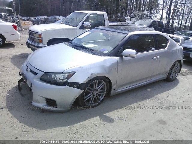 JTKJF5C70D3046319 - 2013 TOYOTA SCION TC SILVER photo 2