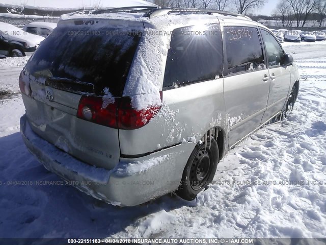 5TDZA23C76S546435 - 2006 TOYOTA SIENNA CE/LE SILVER photo 4