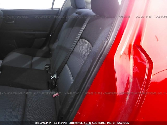 JM1BK12F581863702 - 2008 MAZDA 3 I RED photo 8