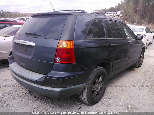 2A8GM48L28R601428 - 2008 CHRYSLER PACIFICA LX Dark Blue photo 4