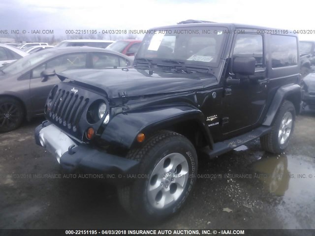 1C4AJWBG0CL213614 - 2012 JEEP WRANGLER SAHARA BLACK photo 2