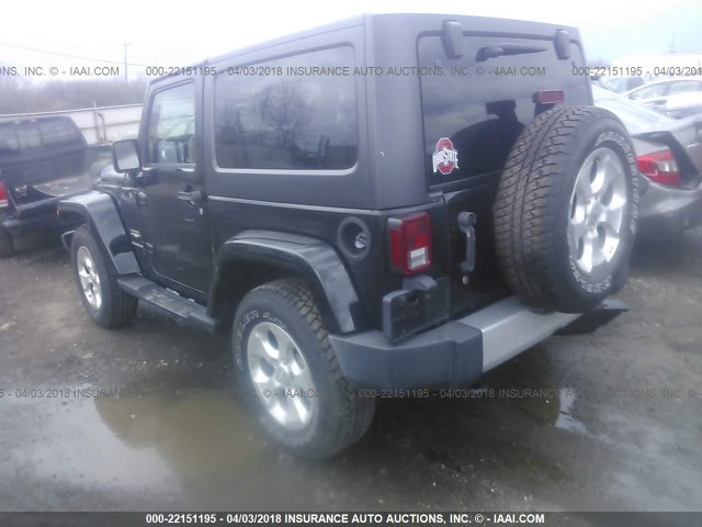 1C4AJWBG0CL213614 - 2012 JEEP WRANGLER SAHARA BLACK photo 3