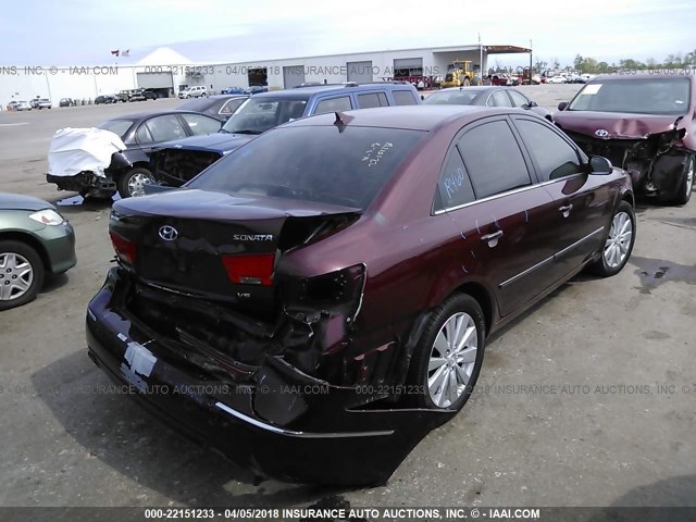 5NPEU4AF0AH584859 - 2010 HYUNDAI SONATA SE/LIMITED RED photo 4