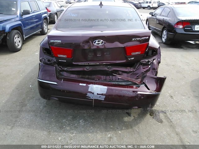 5NPEU4AF0AH584859 - 2010 HYUNDAI SONATA SE/LIMITED RED photo 6