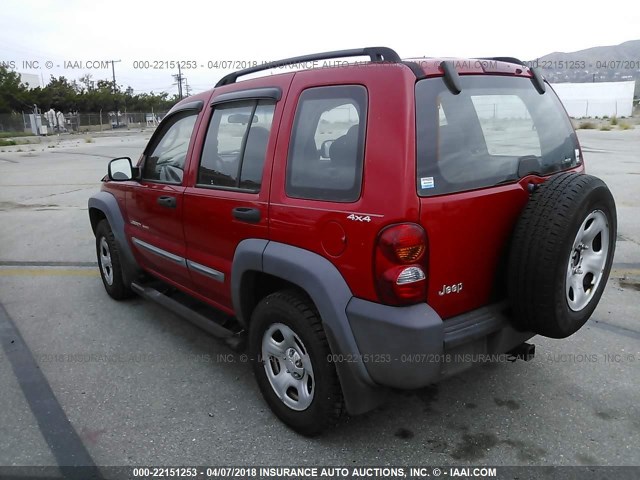 1J4GL48K52W222918 - 2002 JEEP LIBERTY SPORT 红色 照片 3