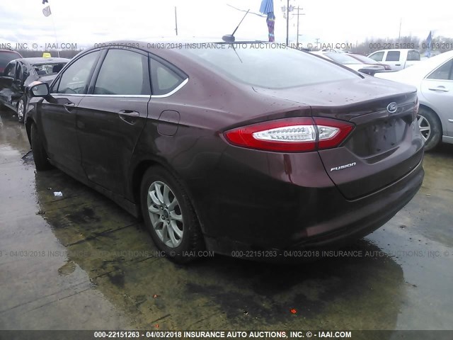 3FA6P0G73FR263946 - 2015 FORD FUSION S RED photo 3