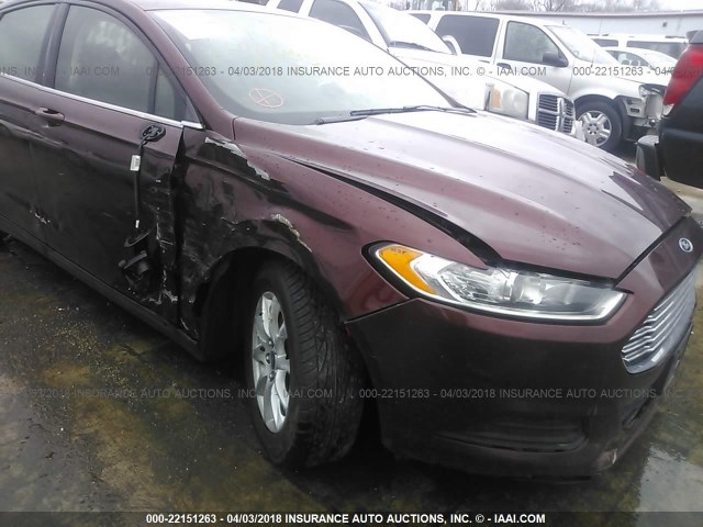 3FA6P0G73FR263946 - 2015 FORD FUSION S RED photo 6