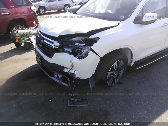 5FPYK3F76HB032555 - 2017 HONDA RIDGELINE RTL WHITE photo 6