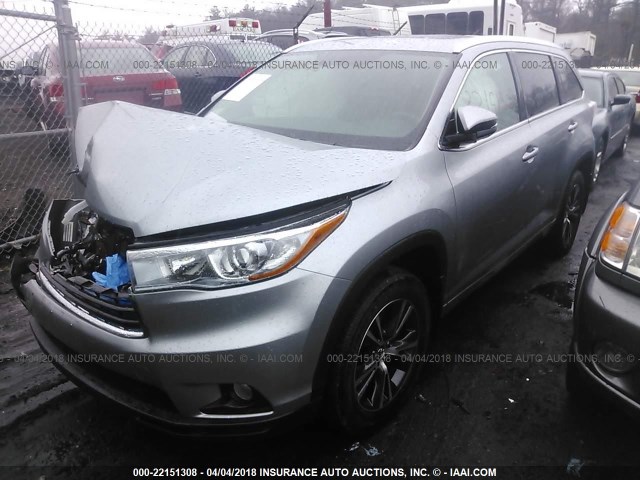 5TDJKRFH4GS310871 - 2016 TOYOTA HIGHLANDER XLE ვერცხლისფერი ფოტო 2
