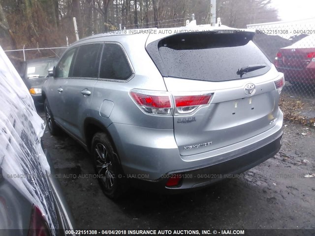 5TDJKRFH4GS310871 - 2016 TOYOTA HIGHLANDER XLE ვერცხლისფერი ფოტო 3