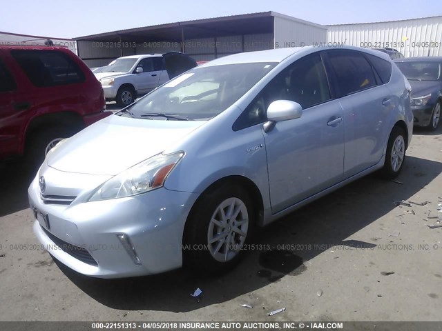 JTDZN3EU7C3182434 - 2012 TOYOTA PRIUS V Light Blue photo 2