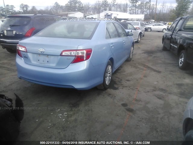 4T1BF1FKXCU543760 - 2012 TOYOTA CAMRY SE/LE/XLE BLUE photo 4