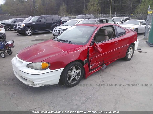 1G2NW12E6XM853402 - 1999 PONTIAC GRAND AM GT RED photo 2