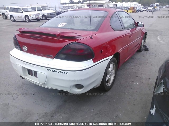 1G2NW12E6XM853402 - 1999 PONTIAC GRAND AM GT RED photo 4