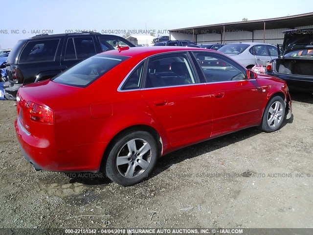 WAUAF78EX6A133571 - 2006 AUDI A4 2/TURBO RED photo 4