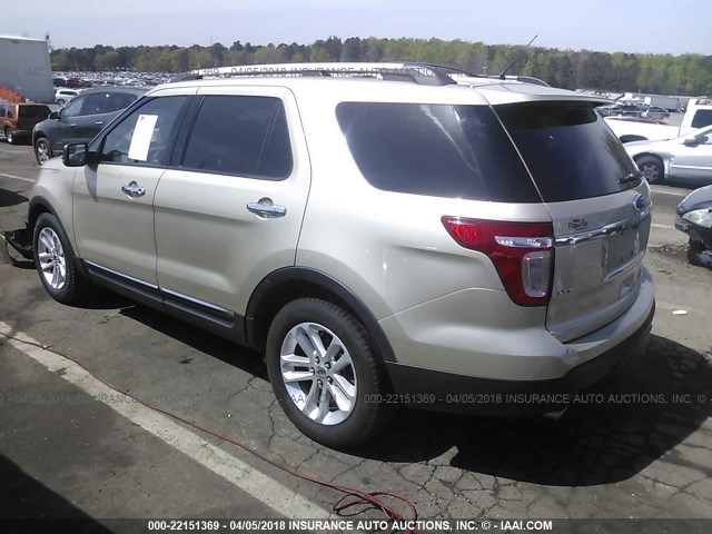 1FMHK7D89BGA48625 - 2011 FORD EXPLORER XLT GOLD photo 3