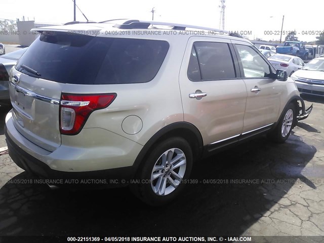 1FMHK7D89BGA48625 - 2011 FORD EXPLORER XLT GOLD photo 4