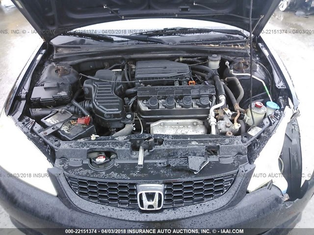 1HGEM22104L060622 - 2004 HONDA CIVIC DX VP BLACK photo 10