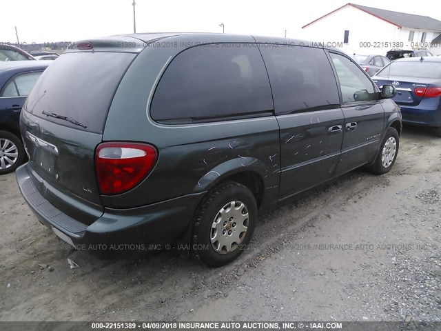 2C8GP44G41R104375 - 2001 CHRYSLER TOWN & COUNTRY LX GREEN photo 4