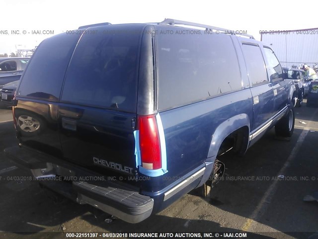 3GNFK16R0VG187153 - 1997 CHEVROLET SUBURBAN K1500 BLUE photo 4