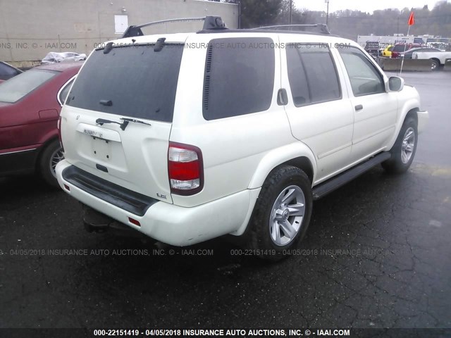 JN8DR09Y73W813681 - 2003 NISSAN PATHFINDER LE/SE WHITE photo 4