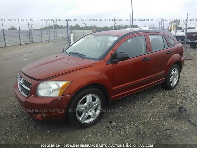 1B3HB48B77D253041 - 2007 DODGE CALIBER SXT ORANGE photo 2