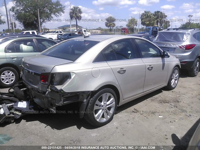 1G1PH5SC2C7236083 - 2012 CHEVROLET CRUZE LTZ GOLD photo 4