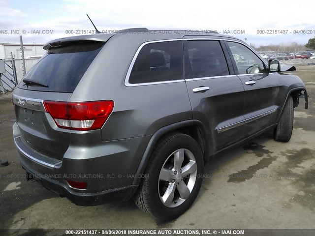 1J4RR6GT6BC629080 - 2011 JEEP GRAND CHEROKEE OVERLAND GRAY photo 4