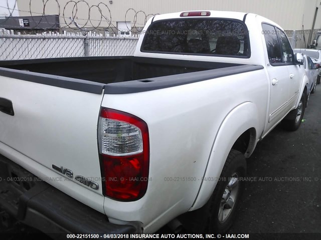 5TBDT44136S508545 - 2006 TOYOTA TUNDRA DOUBLE CAB SR5 WHITE photo 4