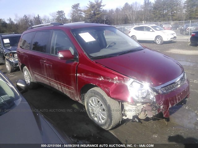 KNDMG4C77C6434303 - 2012 KIA SEDONA LX RED photo 1