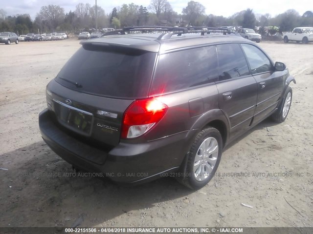 4S4BP66CX97343150 - 2009 SUBARU OUTBACK 2.5I LIMITED BROWN photo 4