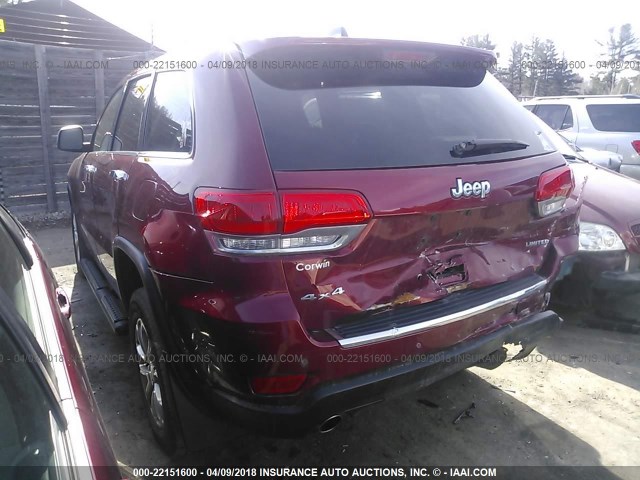 1C4RJFBG7EC363869 - 2014 JEEP GRAND CHEROKEE LIMITED RED photo 3