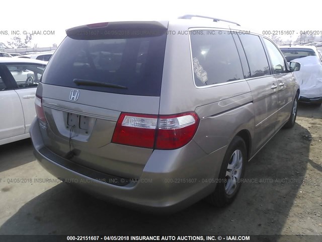 5FNRL38787B427374 - 2007 HONDA ODYSSEY EXL ოქროსფერი ფოტო 4
