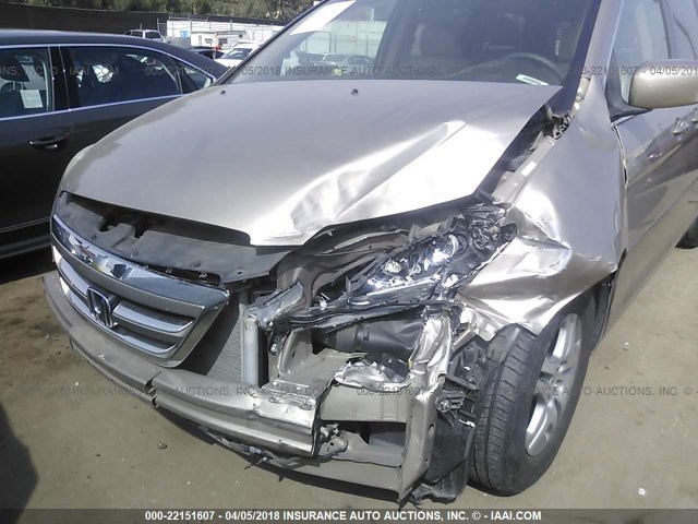 5FNRL38787B427374 - 2007 HONDA ODYSSEY EXL ოქროსფერი ფოტო 6