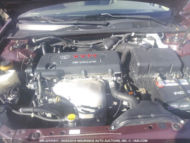 4T1BE30K76U158149 - 2006 TOYOTA CAMRY LE/XLE/SE მუქწითელი ფოტო 10