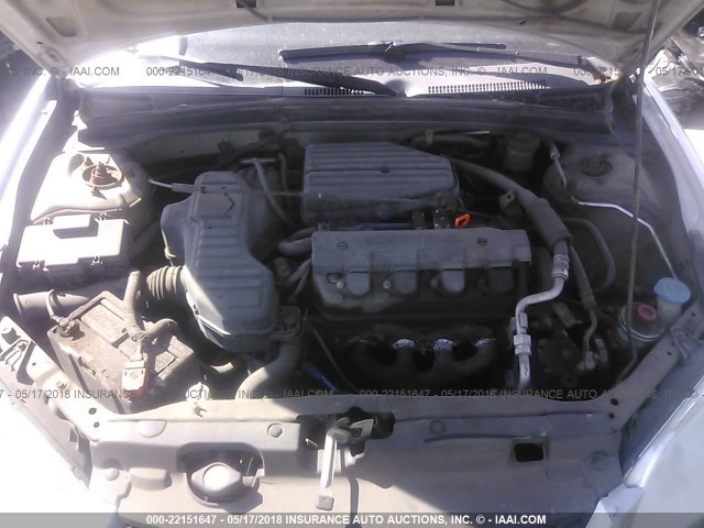1HGEM221X5L040654 - 2005 HONDA CIVIC DX VP SILVER photo 10