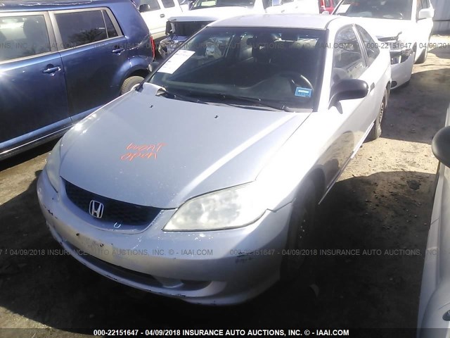 1HGEM221X5L040654 - 2005 HONDA CIVIC DX VP SILVER photo 2