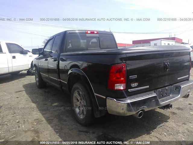 1C6RD6JT0CS159785 - 2012 DODGE RAM 1500 LARAMIE BLACK photo 3