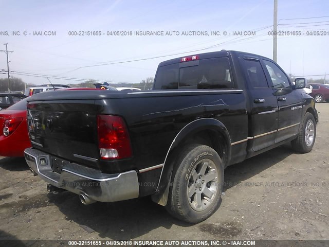 1C6RD6JT0CS159785 - 2012 DODGE RAM 1500 LARAMIE BLACK photo 4