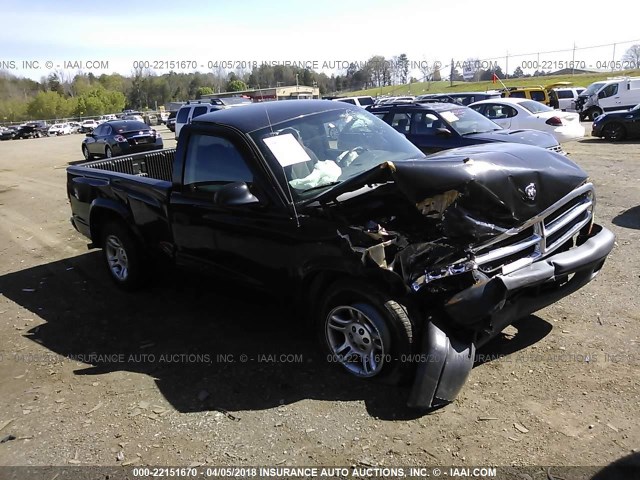 1D7FL16K94S602413 - 2004 DODGE DAKOTA SXT BLACK photo 1