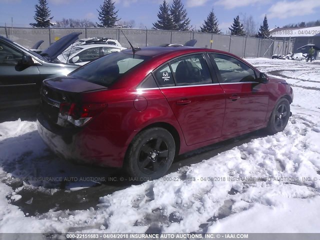 1G1PF5S91B7164981 - 2011 CHEVROLET CRUZE LT RED photo 4