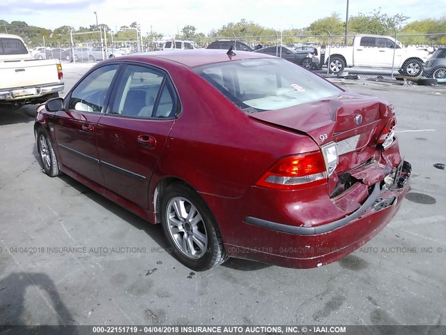 YS3FD49Y871017303 - 2007 SAAB 9-3 2.0T RED photo 3