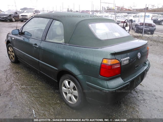 3VWDC21V61M810971 - 2001 VOLKSWAGEN CABRIO GLX 绿色 照片 3