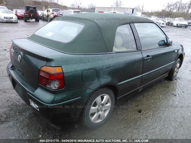 3VWDC21V61M810971 - 2001 VOLKSWAGEN CABRIO GLX 绿色 照片 4