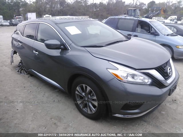 5N1AZ2MG5GN120706 - 2016 NISSAN MURANO S/SL/SV/PLATINUM GRAY photo 1