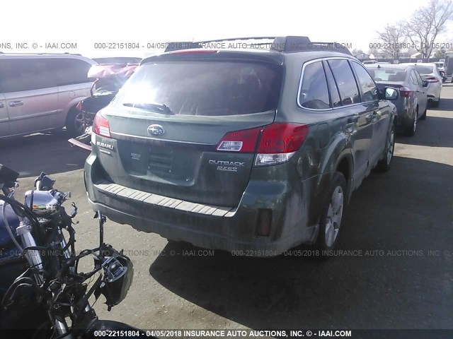 4S4BRBFC6A3335898 - 2010 SUBARU OUTBACK 2.5I PREMIUM GREEN photo 4